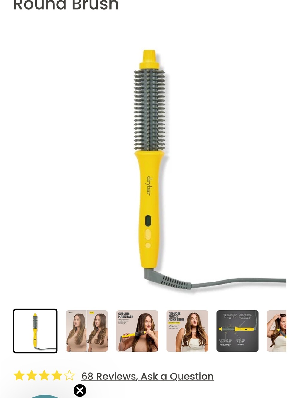 Drybar Yellow Heated Round Brush Volumizing Styler